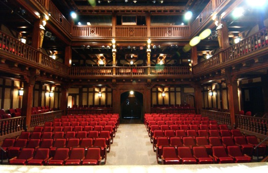 Interior of the Folger Theatre. View from the stage. Courtesy of Folger Theatre. 