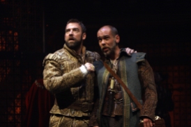 Ian as Henry VIII with Louis Butelli as Will Somers. Photo by Carol Pratt.